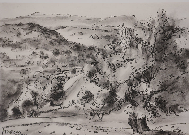 Jean MOREAU : Grèce, Karoti, Lithographie originale signée