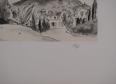 Jean MOREAU : Grèce, Paysage d'Athènes, Lithographie originale signée