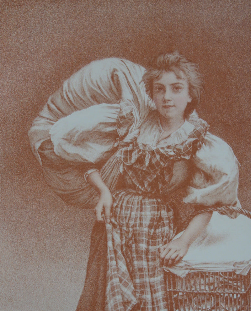 Camille BELLANGER : La Blanchisseuse, Lithographie originale signée
