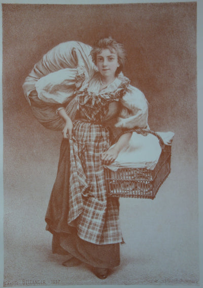 Camille BELLANGER : La Blanchisseuse, Lithographie originale signée