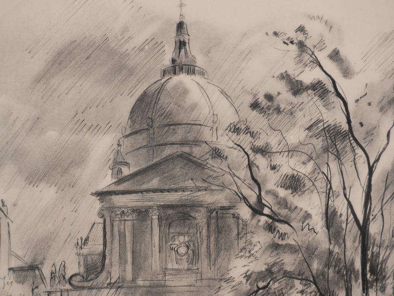 Berthold MAHN : Quartier Latin, environ du Panthéon, Héliogravure signée