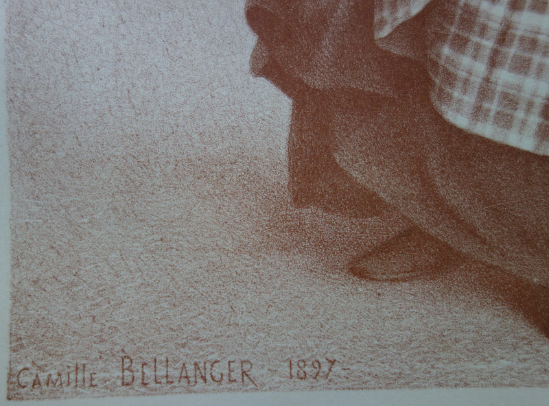 Camille BELLANGER : La Blanchisseuse, Lithographie originale signée