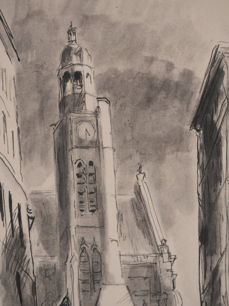 Berthold MAHN : Quartier Latin, Saint Etienne du Mont, Héliogravure signée