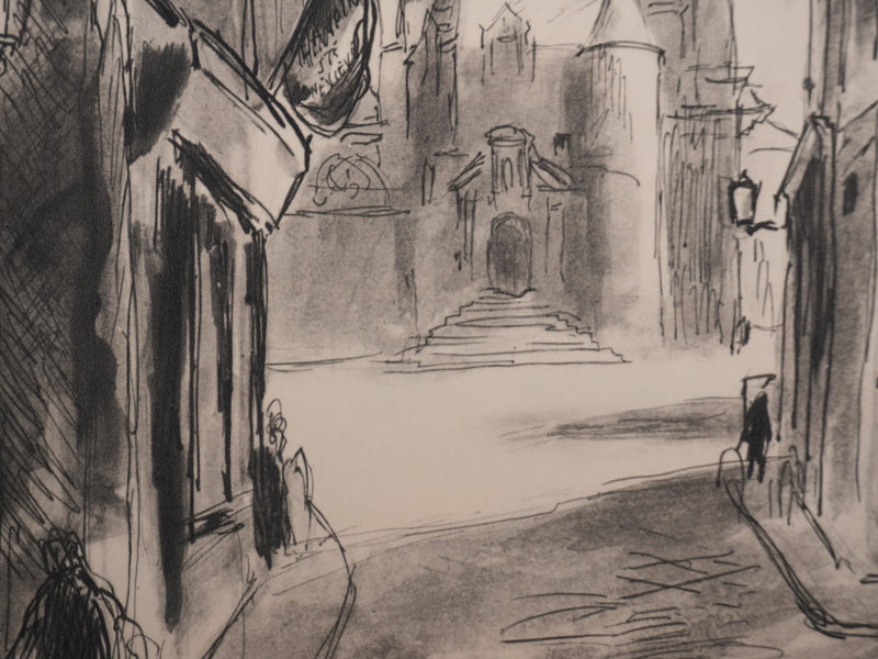 Berthold MAHN : Quartier Latin, Saint Etienne du Mont, Héliogravure signée