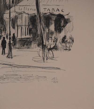 Berthold MAHN : Quartier Latin, Au détour d'une ruelle, Héliogravure signée