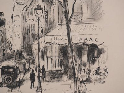 Berthold MAHN : Quartier Latin, Au détour d'une ruelle, Héliogravure signée