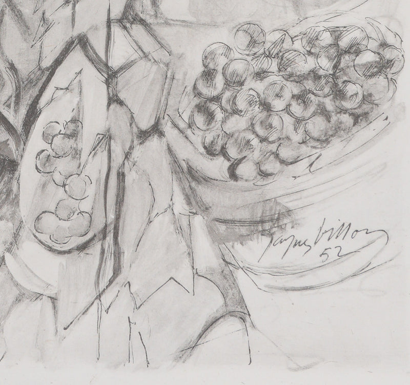 Jacques VILLON : Les vendanges (noir), Gravure originale signée