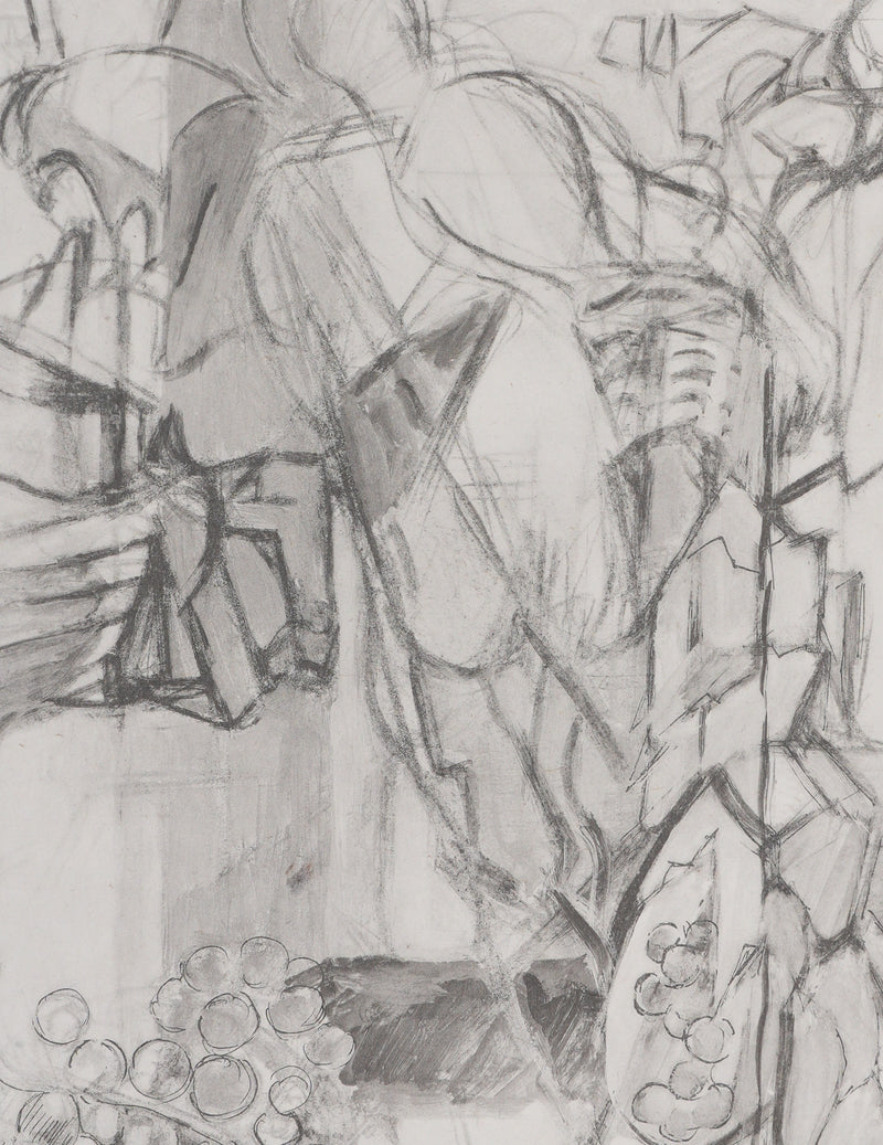 Jacques VILLON : Les vendanges (noir), Gravure originale signée