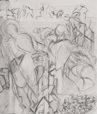 Jacques VILLON : Les vendanges (noir), Gravure originale signée