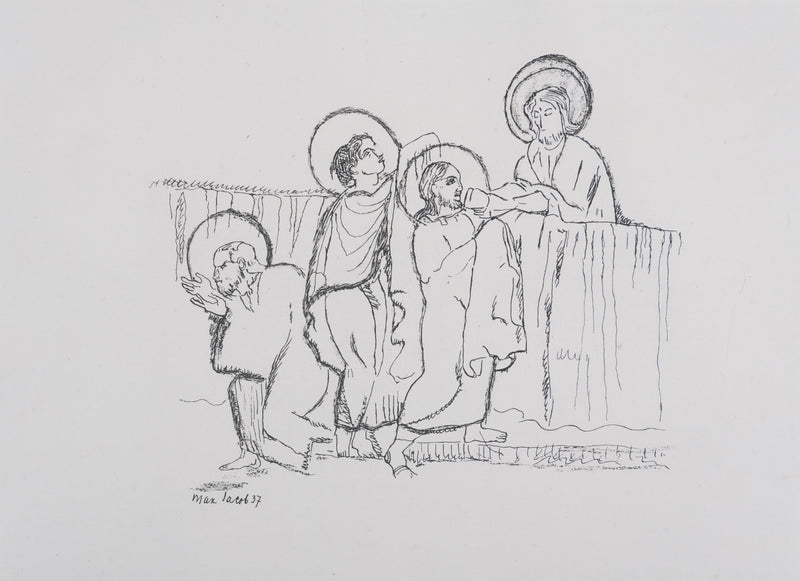 Max JACOB : Le vin de la Cène (noir), Gravure originale signée