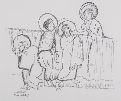 Max JACOB : Le vin de la Cène (noir), Gravure originale signée