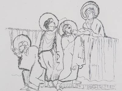 Max JACOB : Le vin de la Cène (noir), Gravure originale signée