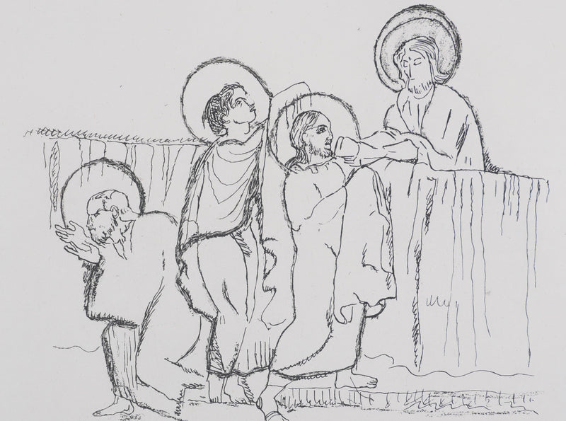 Max JACOB : Le vin de la Cène (noir), Gravure originale signée