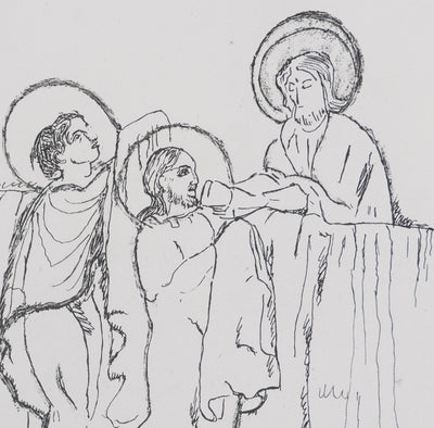 Max JACOB : Le vin de la Cène (noir), Gravure originale signée