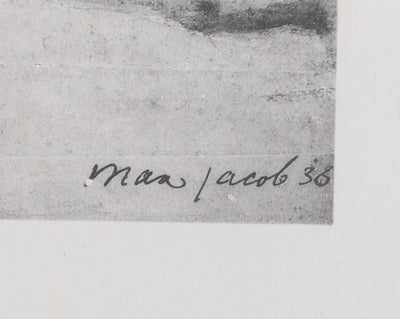 Max JACOB : Bretagne, La procession de la Vierge (noir), Gravure originale signée