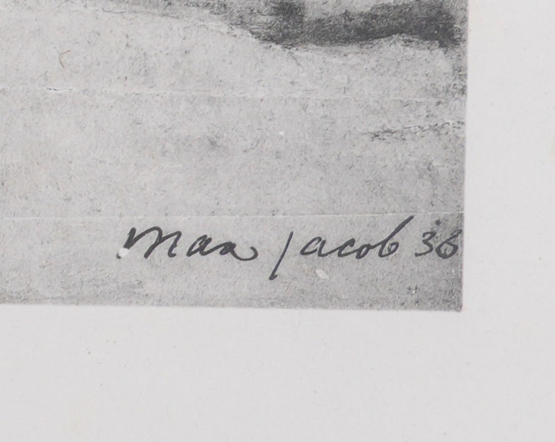 Max JACOB : Bretagne, La procession de la Vierge (noir), Gravure originale signée