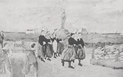 Max JACOB : Bretagne, La procession de la Vierge (noir), Gravure originale signée