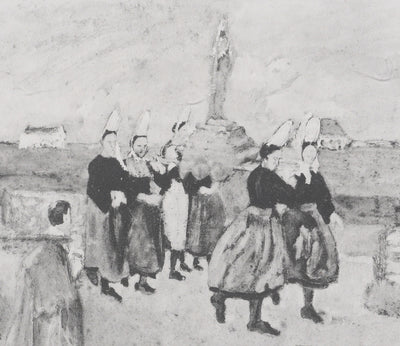 Max JACOB : Bretagne, La procession de la Vierge (noir), Gravure originale signée