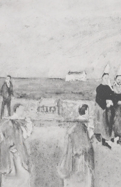 Max JACOB : Bretagne, La procession de la Vierge (noir), Gravure originale signée