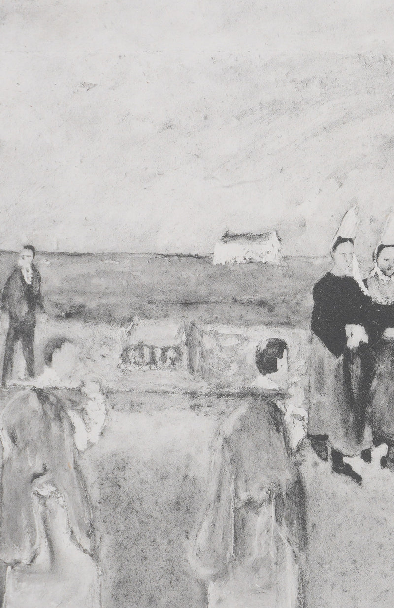 Max JACOB : Bretagne, La procession de la Vierge (noir), Gravure originale signée