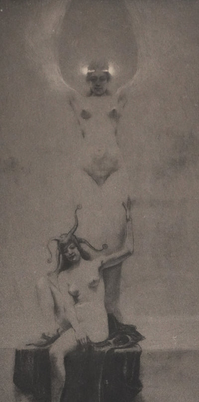 Armand RASSENFOSSE : La folie gardant la chimère, Gravure originale signée