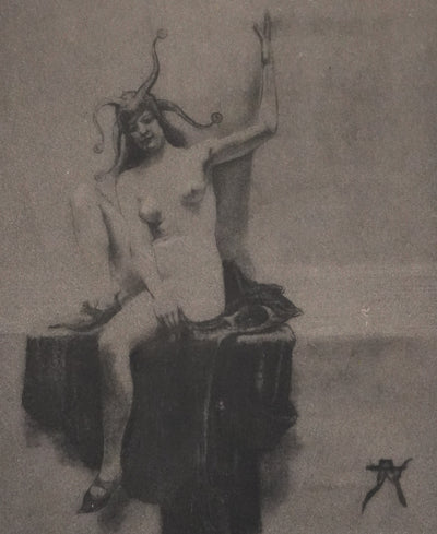 Armand RASSENFOSSE : La folie gardant la chimère, Gravure originale signée