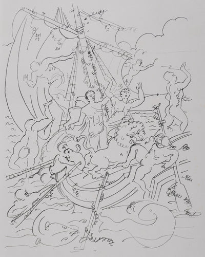 André DERAIN : Bateau dionysiaque, Lithographie