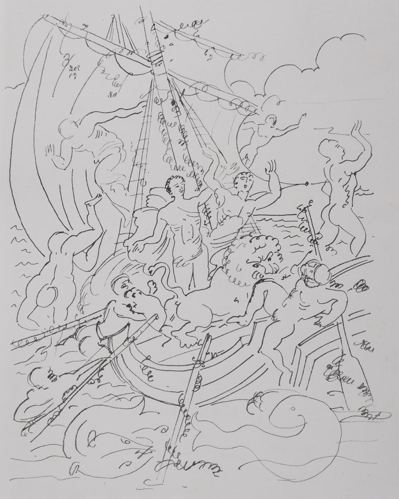 André DERAIN : Bateau dionysiaque, Lithographie