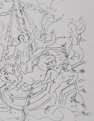 André DERAIN : Bateau dionysiaque, Lithographie