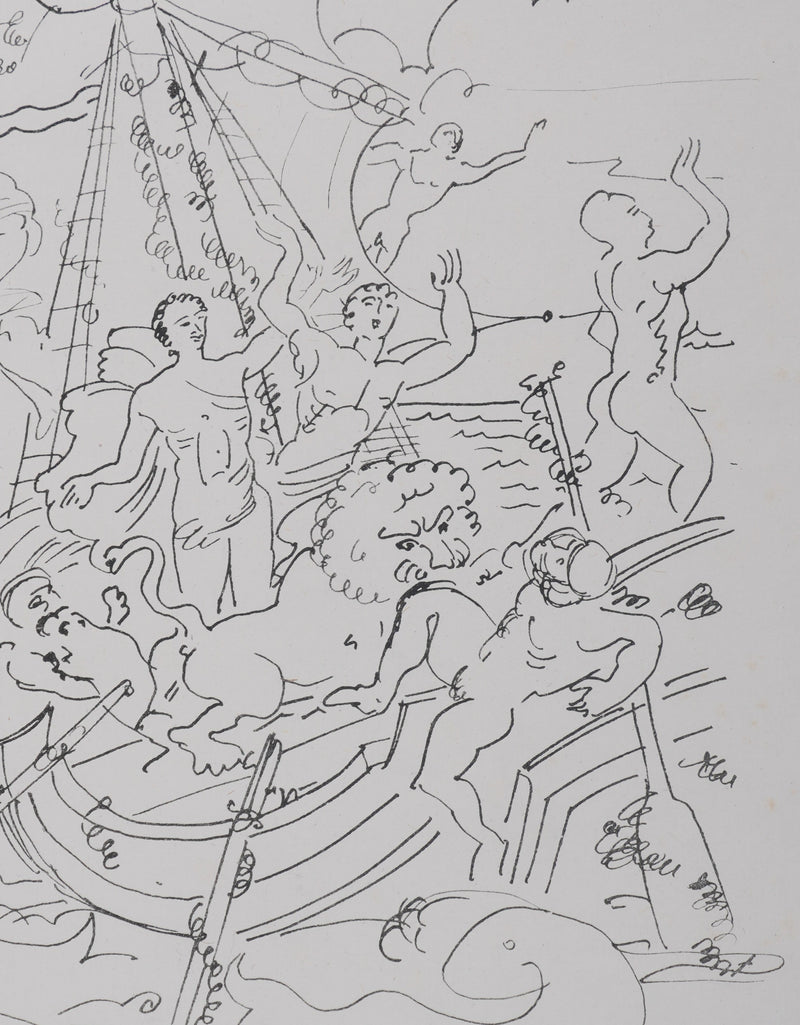 André DERAIN : Bateau dionysiaque, Lithographie