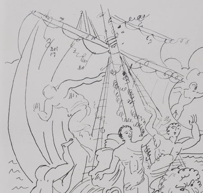 André DERAIN : Bateau dionysiaque, Lithographie