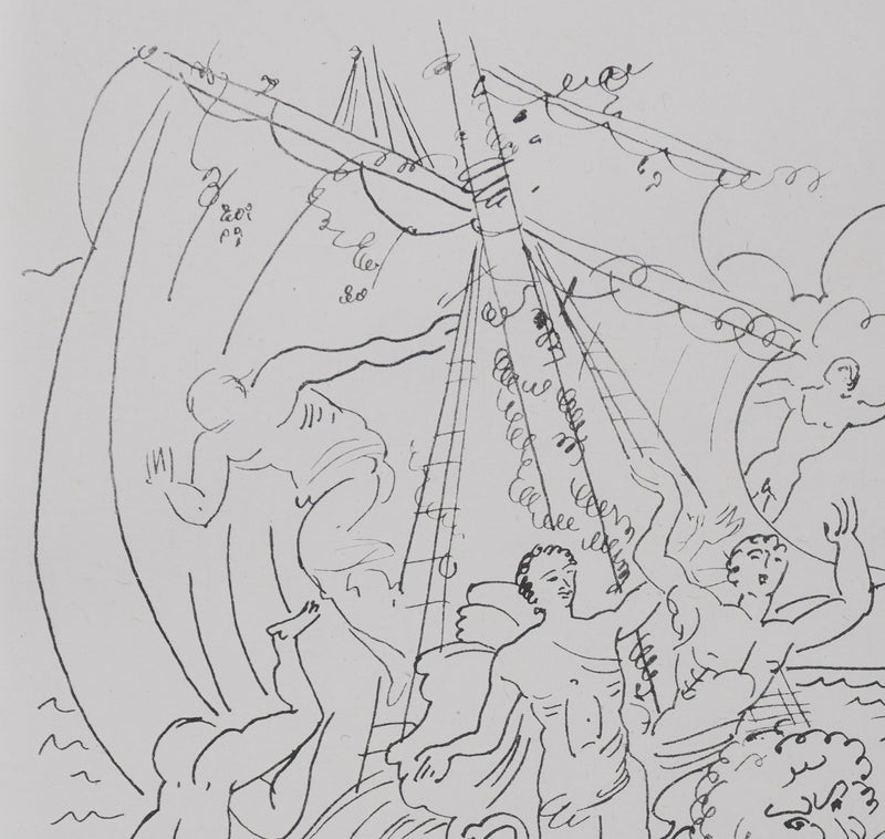 André DERAIN : Bateau dionysiaque, Lithographie