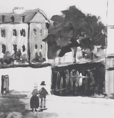 Maurice UTRILLO : Le cabaret des muses (noir), Lithographie originale signée