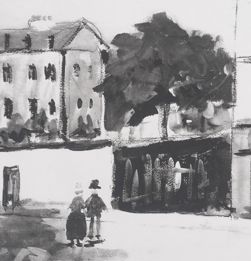 Maurice UTRILLO : Le cabaret des muses (noir), Lithographie originale signée