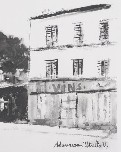 Maurice UTRILLO : Le cabaret des muses (noir), Lithographie originale signée