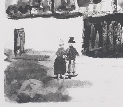 Maurice UTRILLO : Le cabaret des muses (noir), Lithographie originale signée