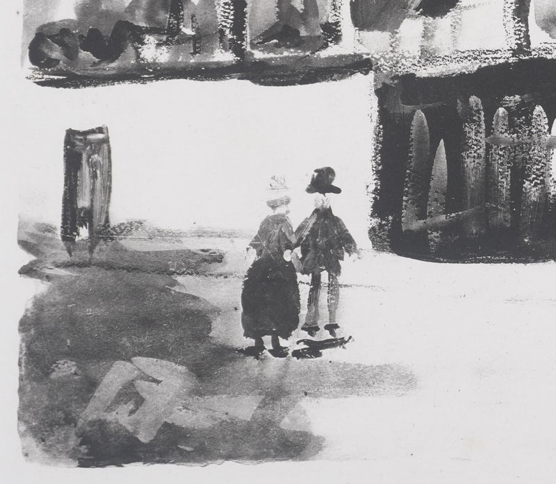 Maurice UTRILLO : Le cabaret des muses (noir), Lithographie originale signée