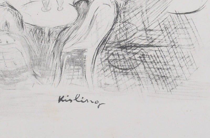 Moïse KISLING : Paris, Café des Sirènes (noir), Lithographie originale signée