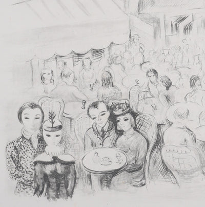 Moïse KISLING : Paris, Café des Sirènes (noir), Lithographie originale signée