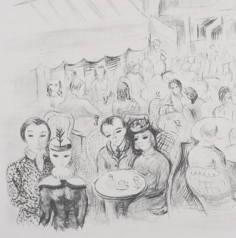Moïse KISLING : Paris, Café des Sirènes (noir), Lithographie originale signée