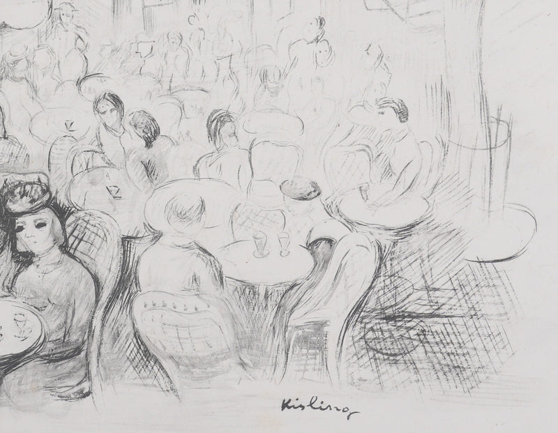 Moïse KISLING : Paris, Café des Sirènes (noir), Lithographie originale signée