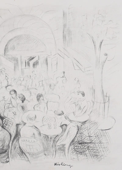 Moïse KISLING : Paris, Café des Sirènes (noir), Lithographie originale signée