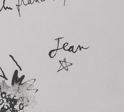 Jean COCTEAU : Bacchante assise (noir), Gravure originale signée