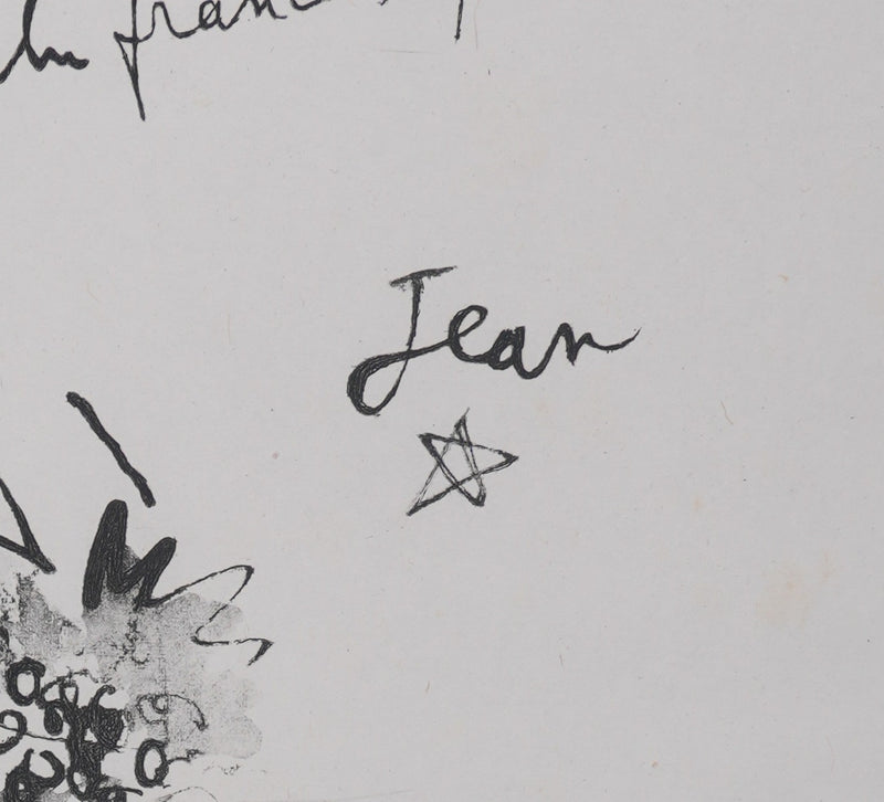Jean COCTEAU : Bacchante assise (noir), Gravure originale signée