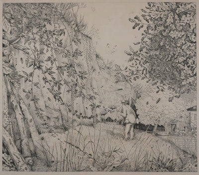 Jean-Emile LABOUREUR : L'entomologiste, Gravure originale signée