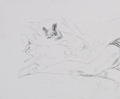 André DUNOYER DE SEGONZAC : La sieste sur le divan, Lithographie originale