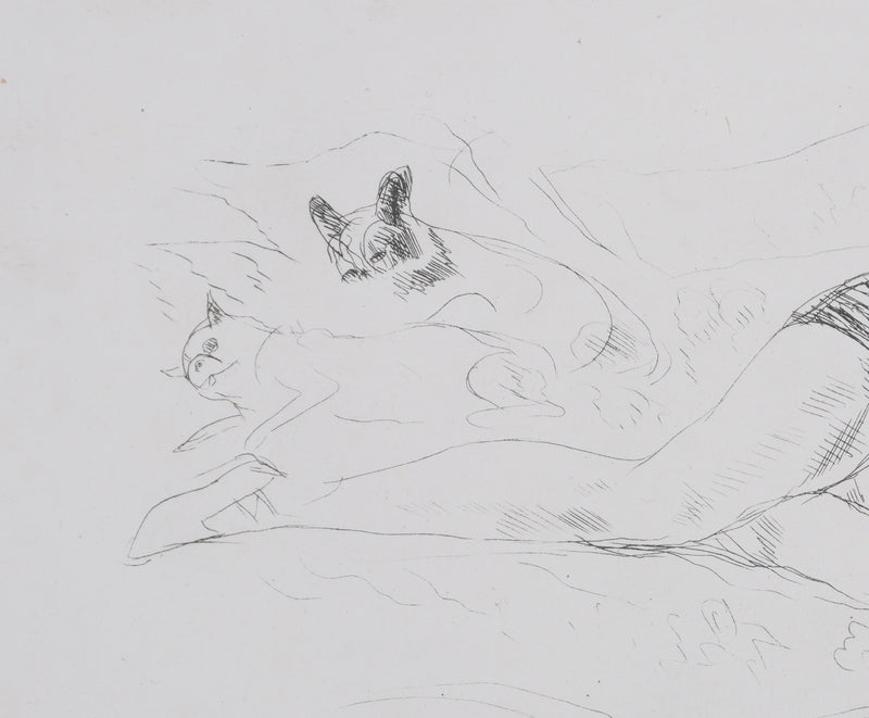 André DUNOYER DE SEGONZAC : La sieste sur le divan, Lithographie originale