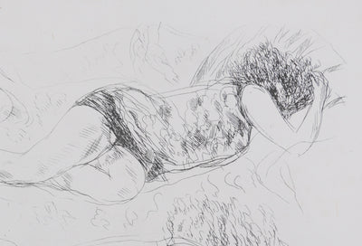 André DUNOYER DE SEGONZAC : La sieste sur le divan, Lithographie originale