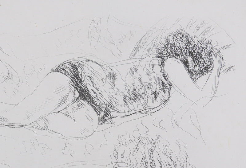 André DUNOYER DE SEGONZAC : La sieste sur le divan, Lithographie originale