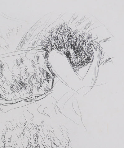 André DUNOYER DE SEGONZAC : La sieste sur le divan, Lithographie originale